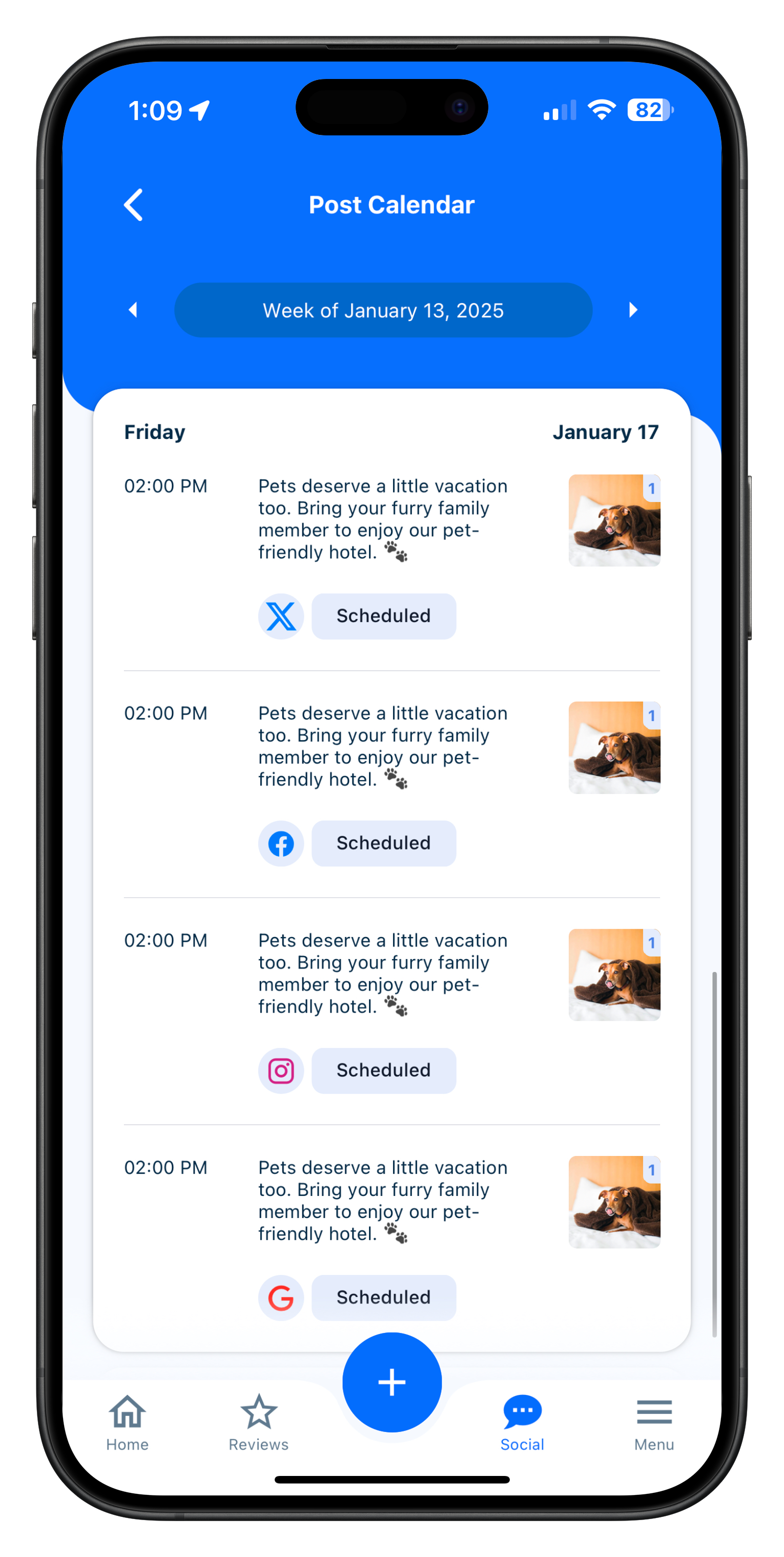 Post Calendar - View and manage your scheduled social media posts
